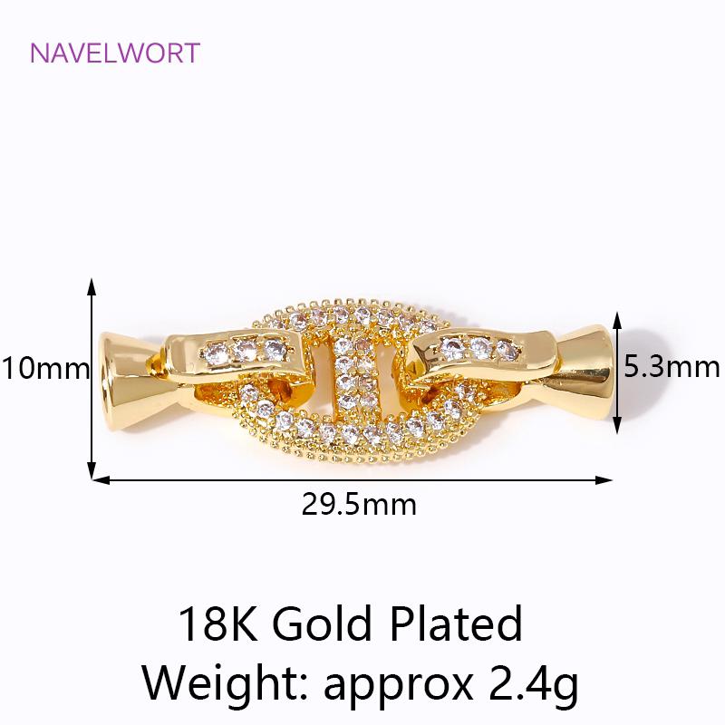 18K Gold Plated Brass Connector Clasps For Jewelry Making,Locks For Jewelry,Fasteners For Bracelets,DIY Jewelry Accessories