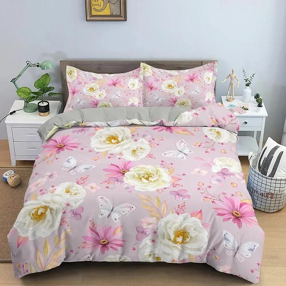 Tropical Plant Bedding Set Green Leaves Duvet Cover With Zipper Closure Comforter Cover Queen King Full Polyester Quilt Cover