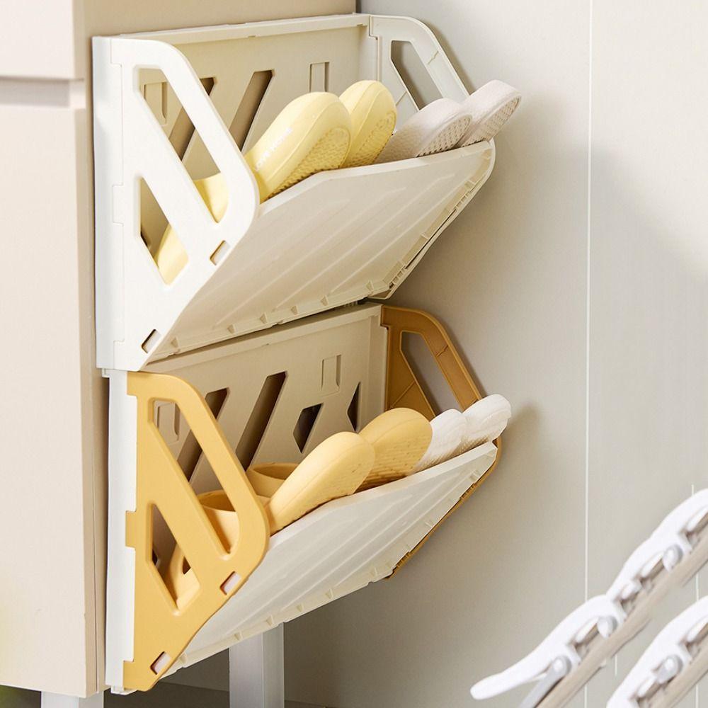Multifunctional Shoe Shelves Punch Free Shoes Organizer Simple Home Entrance Storage