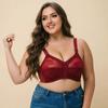 Ultra‑Thin Full‑Coverage Plus Size Bra Sexy Sheer Lace European American No‑Sponge Women Lingerie Brassiere