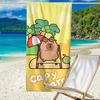 Funny Capybara Beach Towel Summer Tropical Vacation Bath Towel Cute Animal Sunbathing Microfiber Sand Free Large Travel Towel