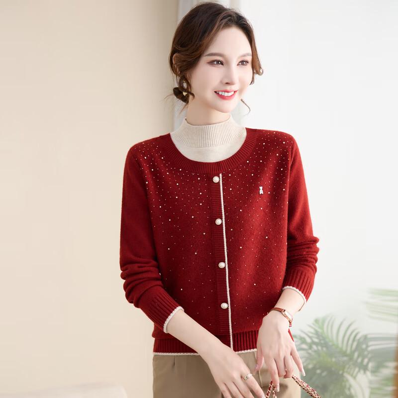YUZHAOLIN Women's Fake Two-Piece Knit Sweater