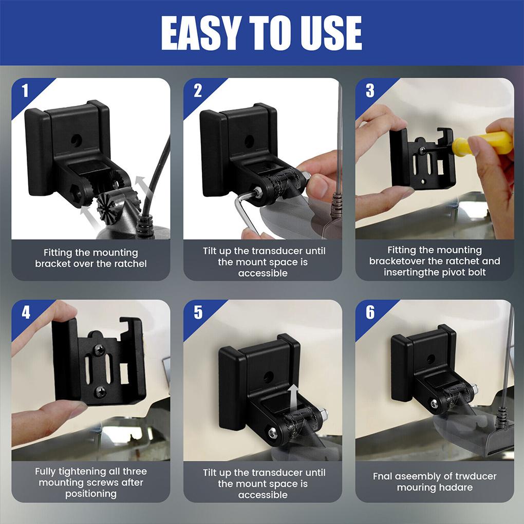 Transducer Bracket Plastic Transom Mounting Hardware Kit Transducer Transducer Bracket Long-lasting