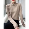 Women's High Neck Wool Cashmere Sweater with Frog Buttons - Retro Chinese Style Pullover Knitwear for Autumn/Winter.