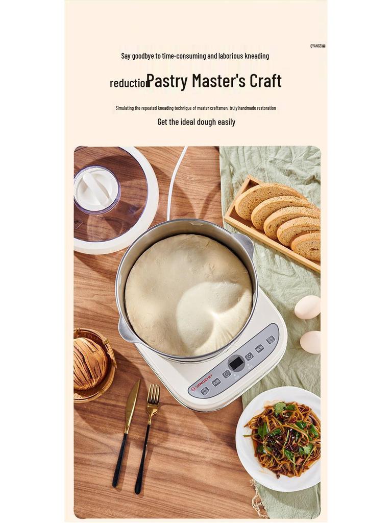 High-Power Automatic Dough Mixer & Kneader with Fermenting and Proofing Functions