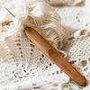 Crochet Hooks Ergonomic Crochet Bamboo Wooden Handle Crochet Hook Weave Yarn Craft DIY Sewing Tools for Fine Work Thin Yarn Lace