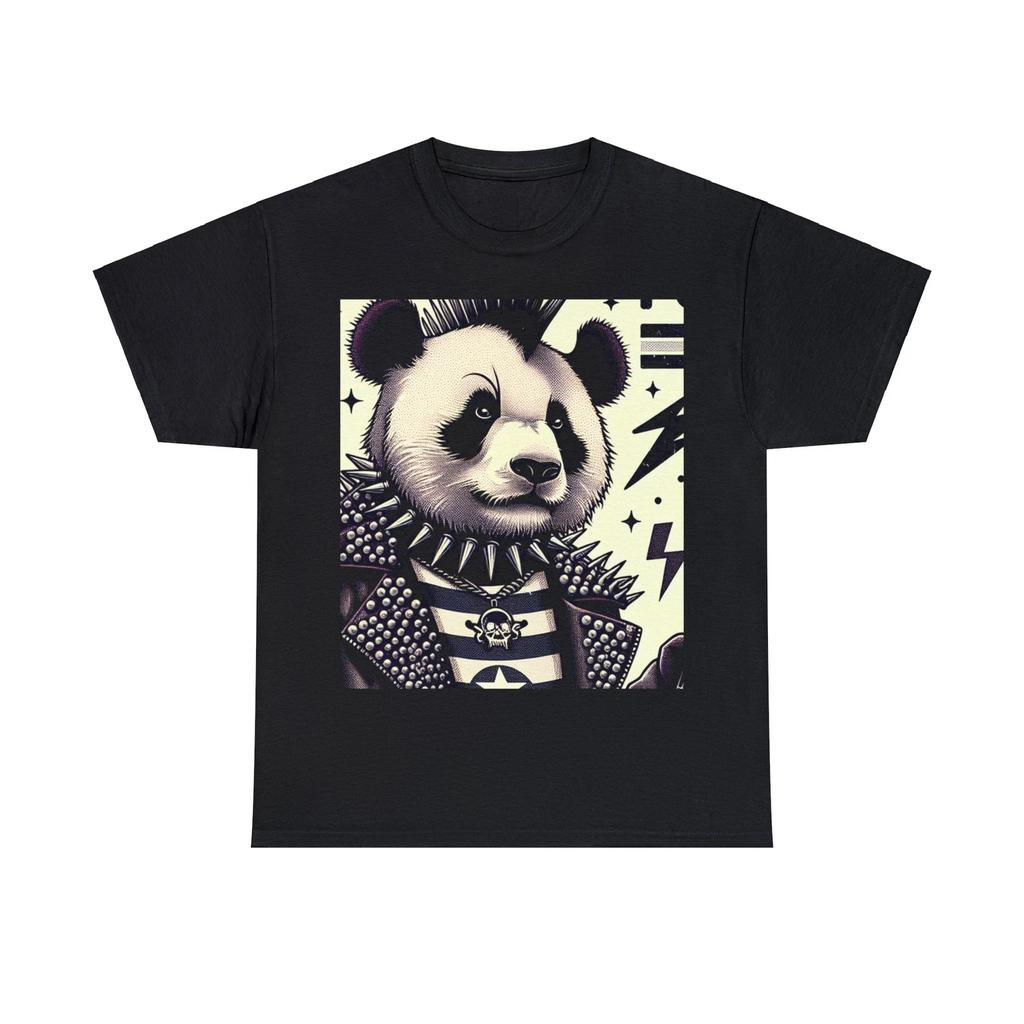 Unisex Adult T Shirt Vintage Style Punk Panda Character Music Tour Graphic Tee
