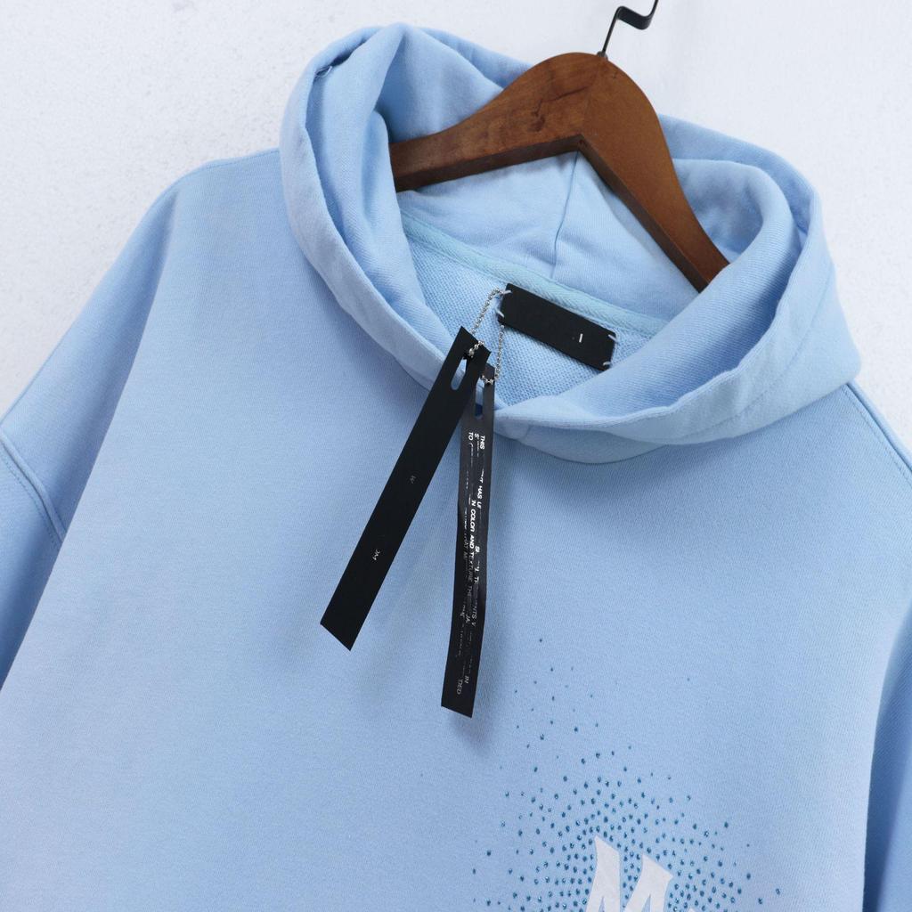 Amiri Washed Water Hoodie: New Star Flash Effect, Embellished Letter Print, Heavyweight American Style for Autumn/Winter