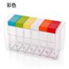 Transparent Spice Jar Set Salt And Pepper Seasoning Bottle Colorful Lid Kitchen Condiment Cruet Storage Container Spice Rack