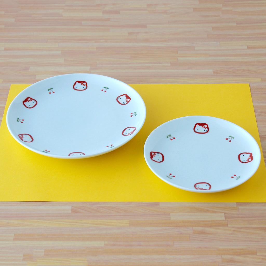 Ranchant-Teller-Set, mehrere Größen, Teller x Teller x Hello Kitty Cherry, Arita Ware, hergestellt in Japan (ca.) 5 Zoll 15,2 2, 6 Zoll 19,4 2,5 cm