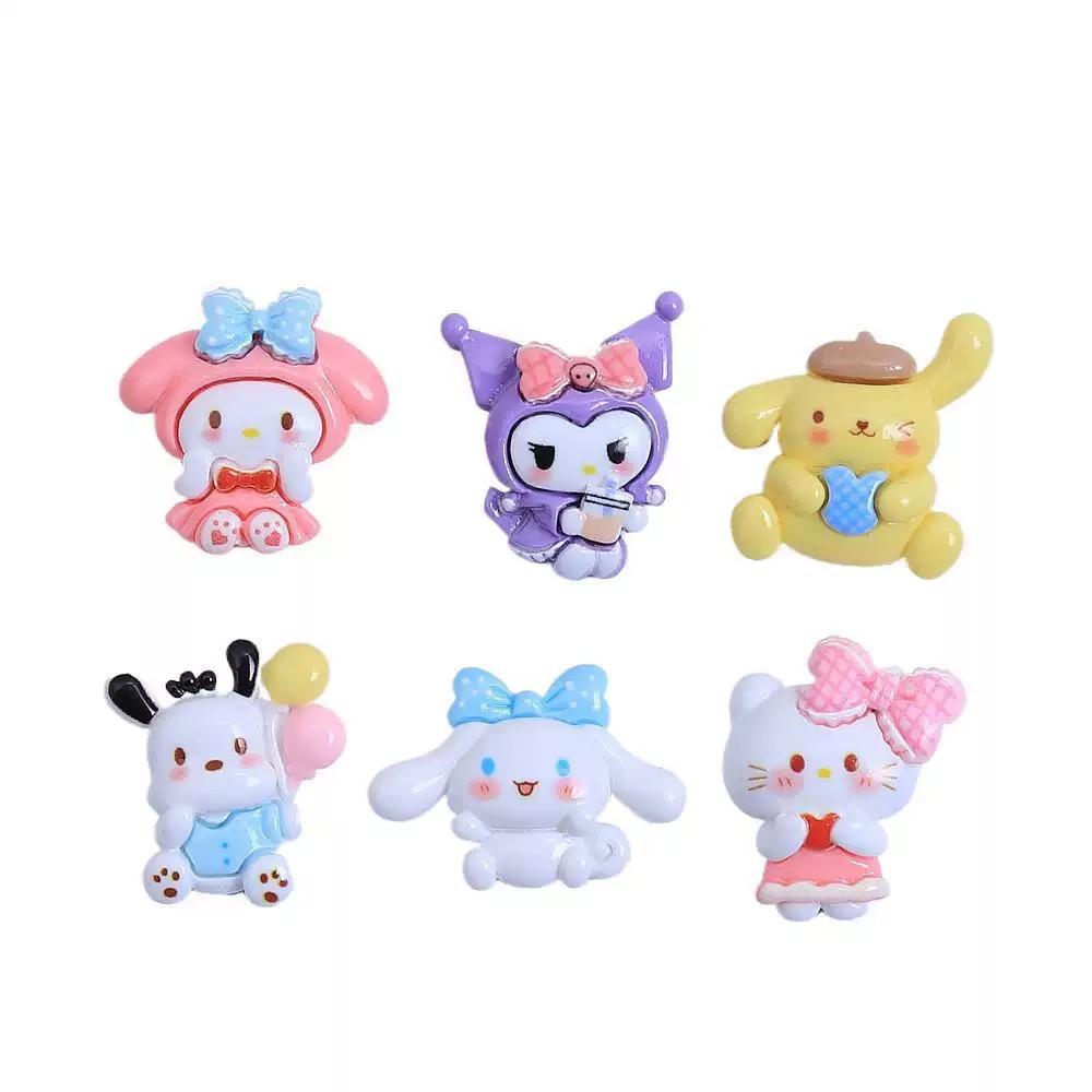 10 Pcs New Kawaii Cartoon Cute Bow Animal Series Resin Scrapbook  Diy Scrapbook Crafts A142