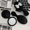 Korean Style 2 in 1 Comb Mirror Set Durable Bow Massage Comb with Mirror  Hair Styling