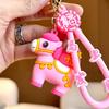 Pferd Jahr Schlüsselanhänger Anhänger mit Lanyard Wasserdicht Rotgold Glücksbringer mit Fu Design Taschenanhänger Handyzubehör