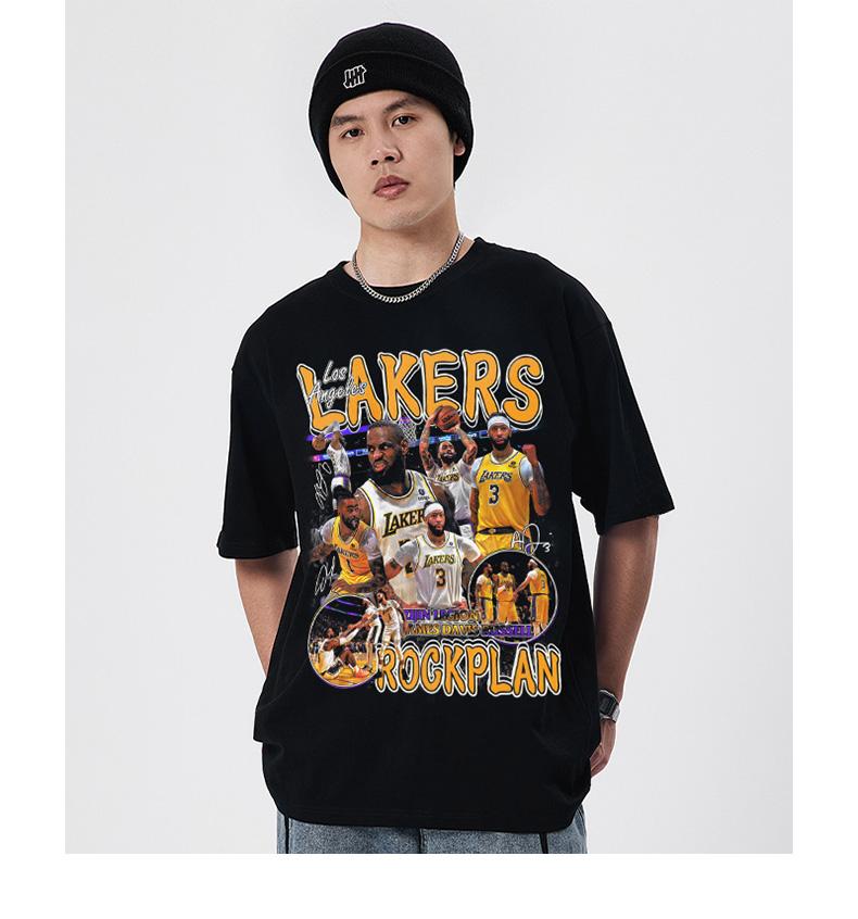 2024 Rock Project American Star James David Russell Printed Short Sleeve Retro Basketball T-shirt Student Hipster Men and Women