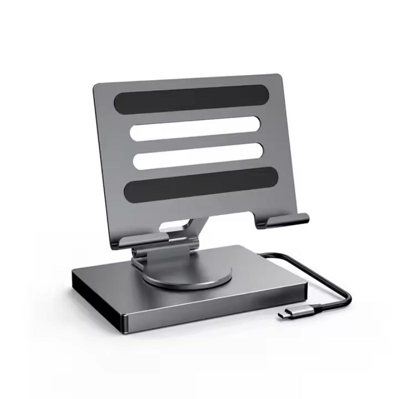 Multi USB C Hub with 360 Rotating Stand HDMI-compatible 4K 60Hz PD 100W USB3.0 SD Tablet Docking Station 5Gbps