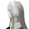 Frilled Lace Headband Rose Flower Frilled Headdress New Gothic Lolita Headband  Women Hair