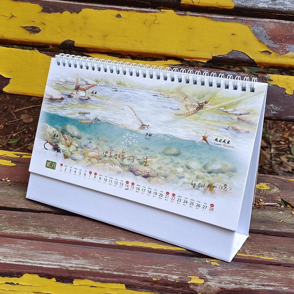 White Egret Fly Fishing Desk Calendar 2026-2027: Extended Collector's Edition with Ultra-Long Battery Life