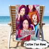 Custom Name Neon Kpop BP Microfiber Beach Towel Super Soft & Absorbent for Bath, Beach, Travel  Bath Time Accessory, Fan Gifts