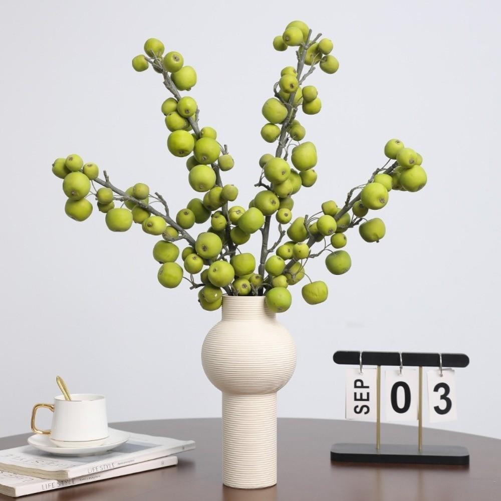 30 Heads Artificial Fruit Branch Green Plants Small Fruit Foam Fruits Branch Realistic Plastic Fake Plants