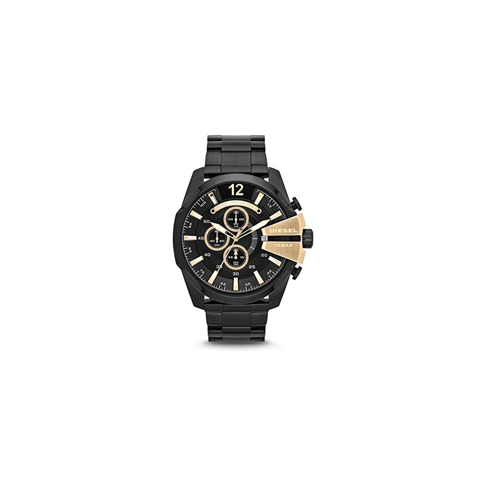 Diesel Men s Chronograph Watch 3 Time Display DZ4338 Black Stainless Steel