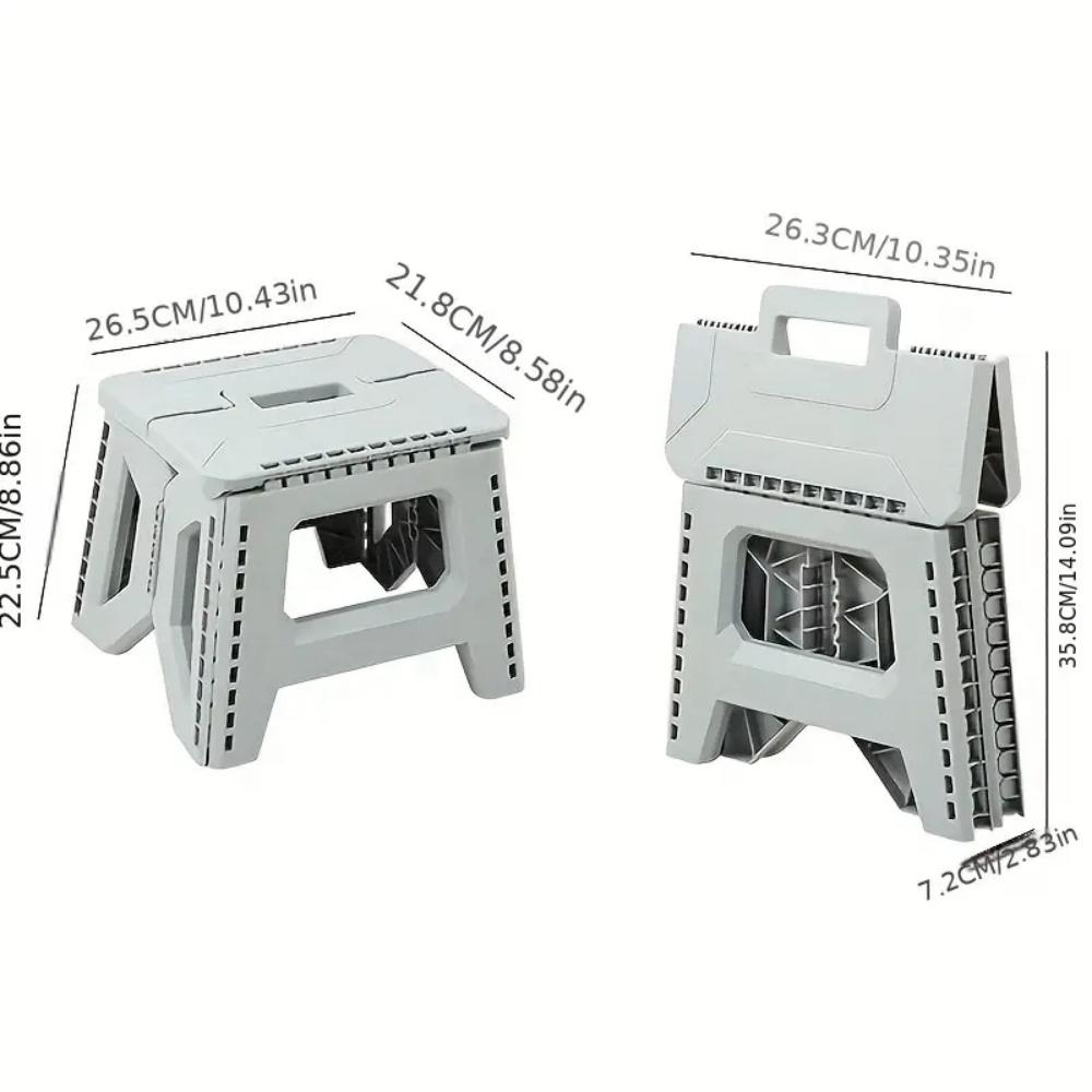 Heavy-Duty Thickened Portable Folding Stool with Handle - 1 Pack Square Plastic Collapsible Stool for Indoor, Gatherings, Picnic