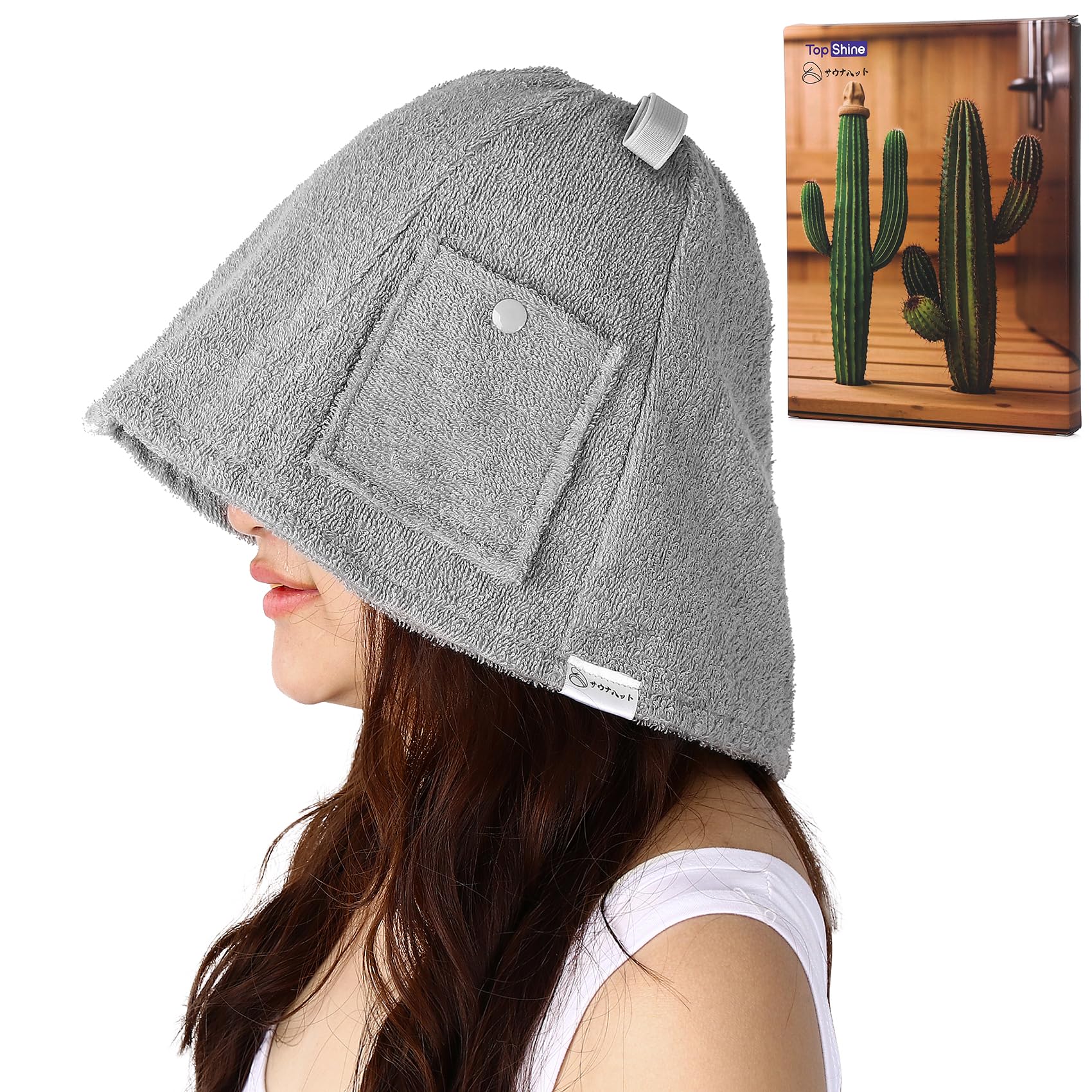 

Cotton Towel Fabric Sauna Hat for Women Men Key Easy Deep Hair Sauna Prevents Overheating [TOPSHINE] 100% & - Colorfast, Pocket, Washing, Fit,