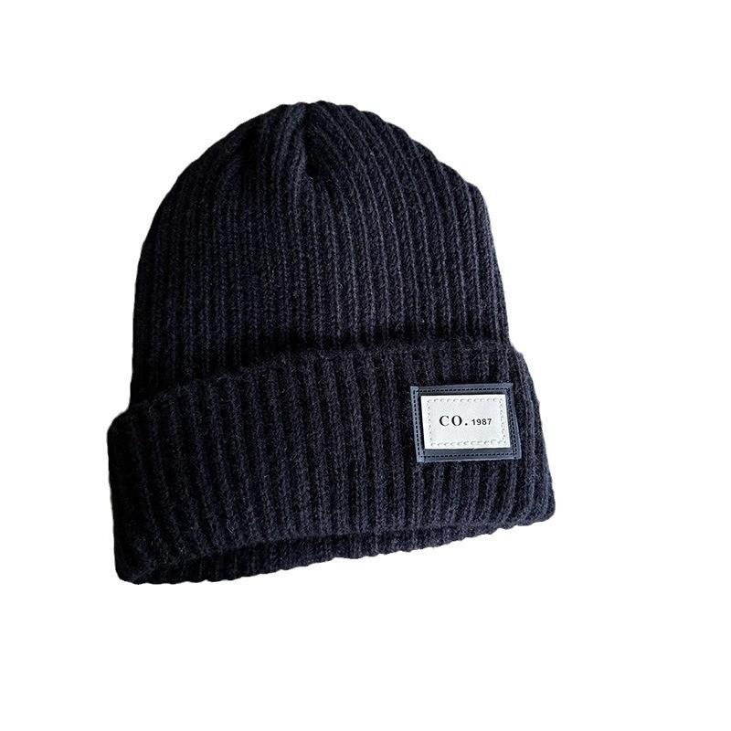 Winter Solid Color Knit Hat Men Women Fleece Lined Beanie Design Cold Weather
