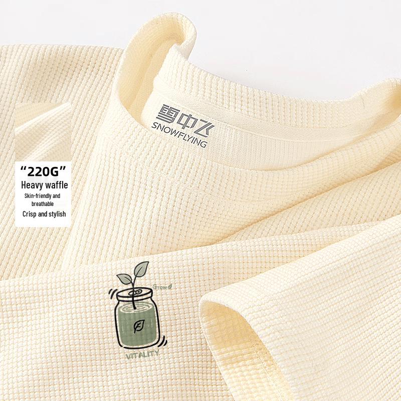 Xuezhongfei Men s Waffle Knit Short Sleeve T-Shirt 4XL
