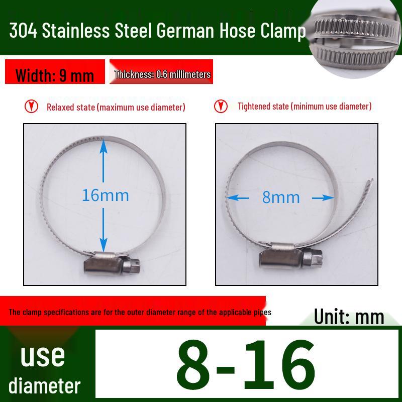 Expanded German-Style Quick-Release 304 Stainless Steel Hose Clamp