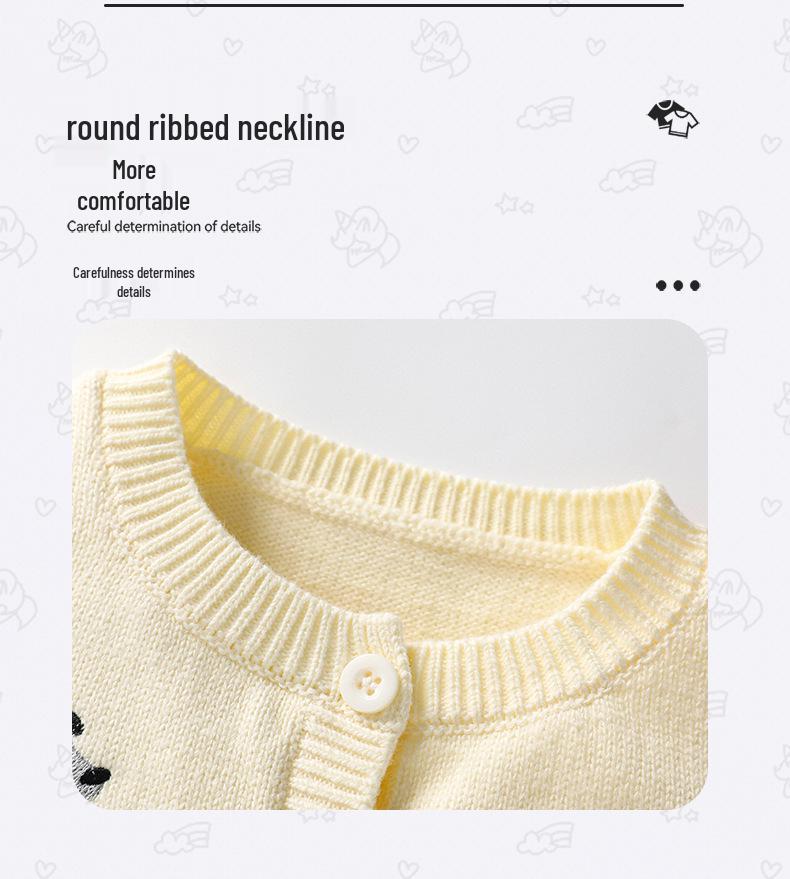 Dziecięcy jesienno-zimowy kardigan dzianinowy z motywem szczeniaka - Bezrękawnik unisex w jednolitym kolorze bawełniany szal sweter