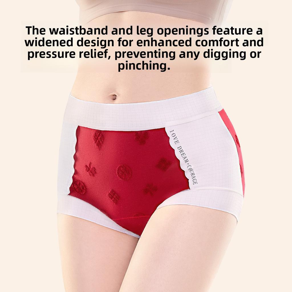 Female Spring and Autumn New Pure Cotton 10A Antibacterial Breathable Non Trace High Waist Briefs