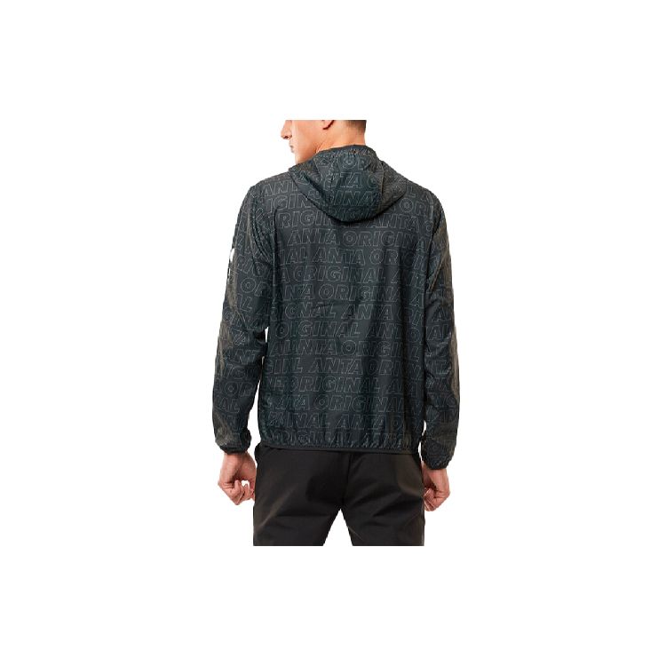 Anta Printed Casual Sports Hooded Jacket Men Tops Black 152028611-2