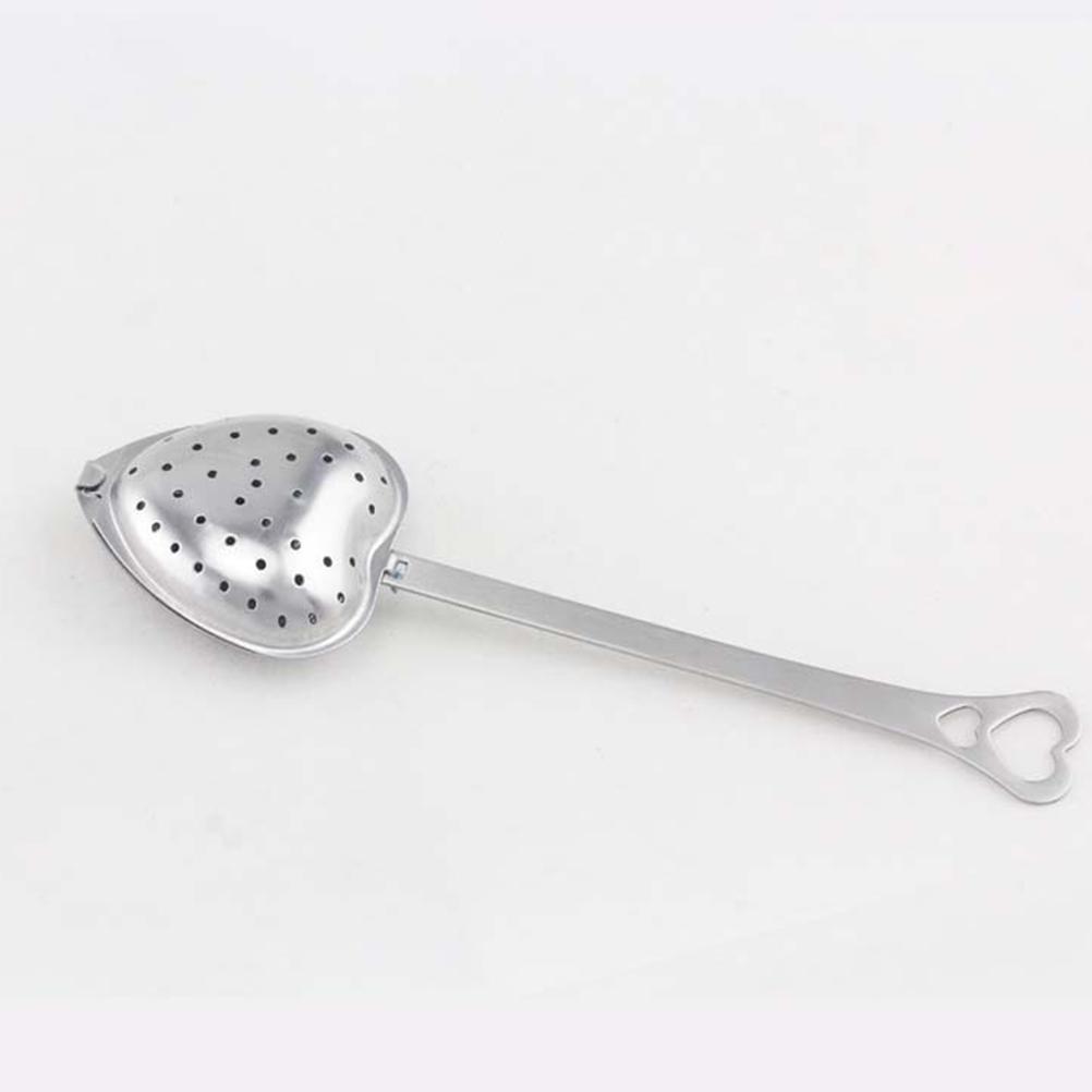 10 Stück Perforierter Tee-Ei Herzförmiger Sieb Dekorieren Löffeldesign Filter