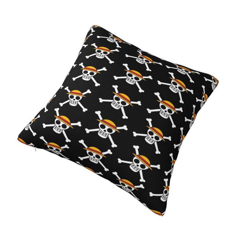 Custom One Pieces Luffy Anime Pillowcase Pirate Skull Manga Nordic Cushion Cover Soft Pillowcase