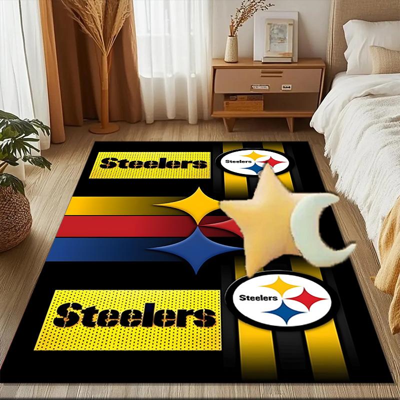 Pittsburgh Steelers Vloerkleed Spel Tapijt, Vloermat voor Slaapkamer Woonkamer Entree Tapijt, Woondecoratie Idee Cadeau voor Kerstmis Verjaardag
