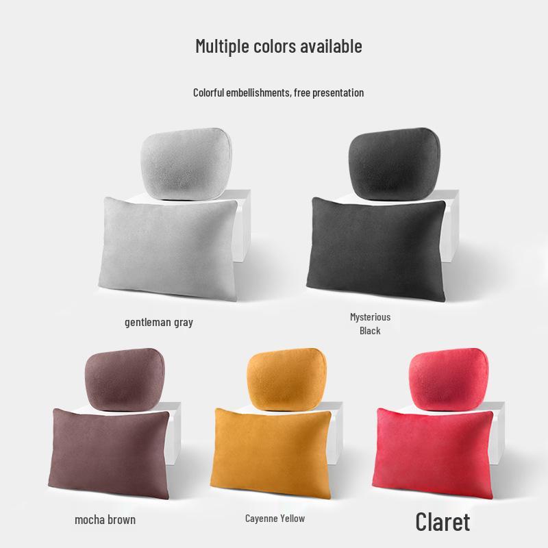 Maybach S-Class Headrest Velvet Neck & Lumbar Support Pillow - Universal Fit, Breathable