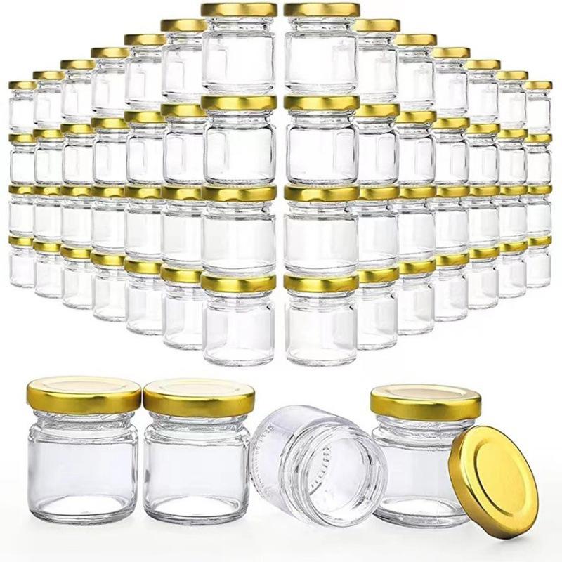 Hexagonal Transparent Glass Jar for Honey, Jam, or Sauces - Ideal for Weddings & Households