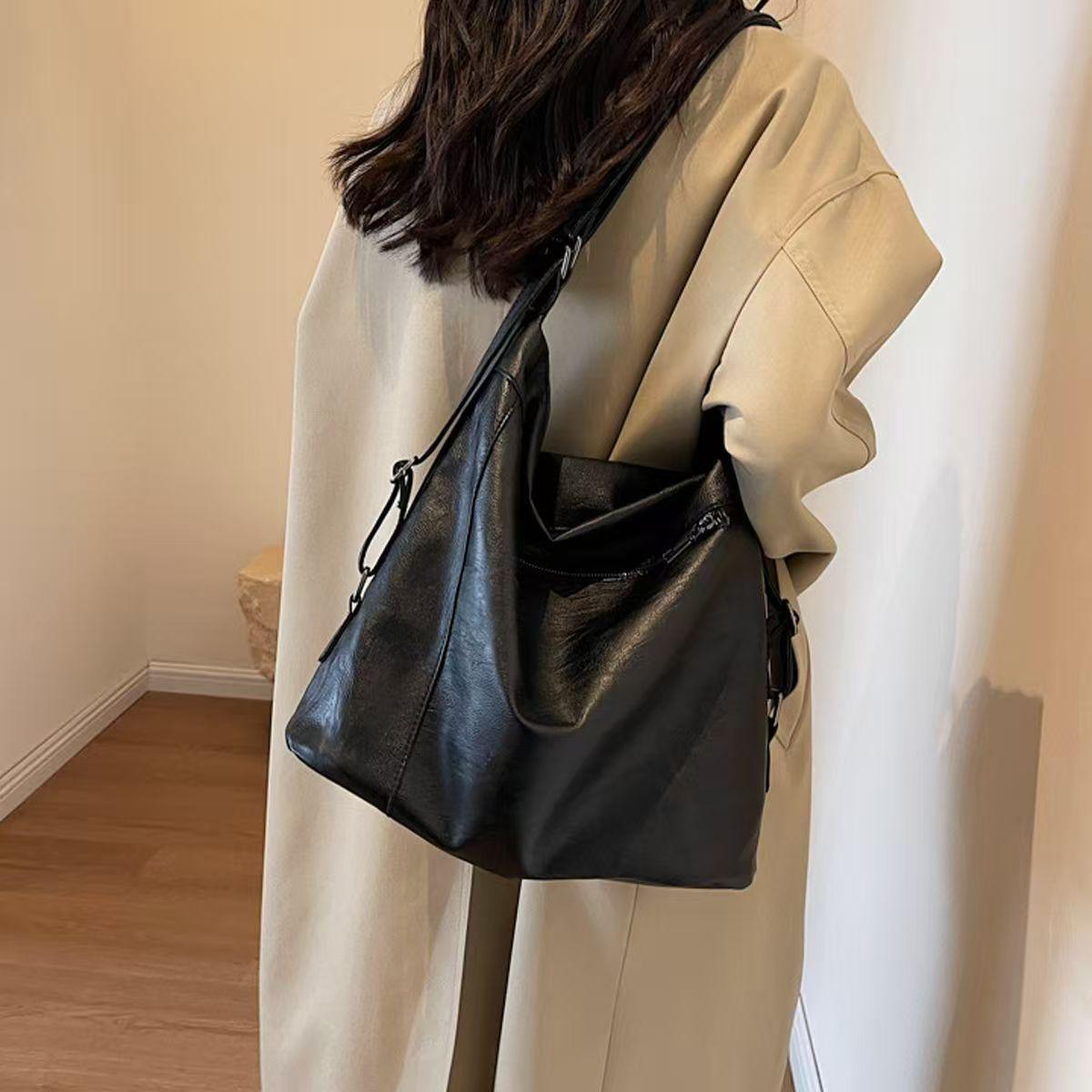 Single Shoulder Bag, Crossbody Bag, Large Capacity Multi-functional Backpack, Double Shoulder Bag чёрный