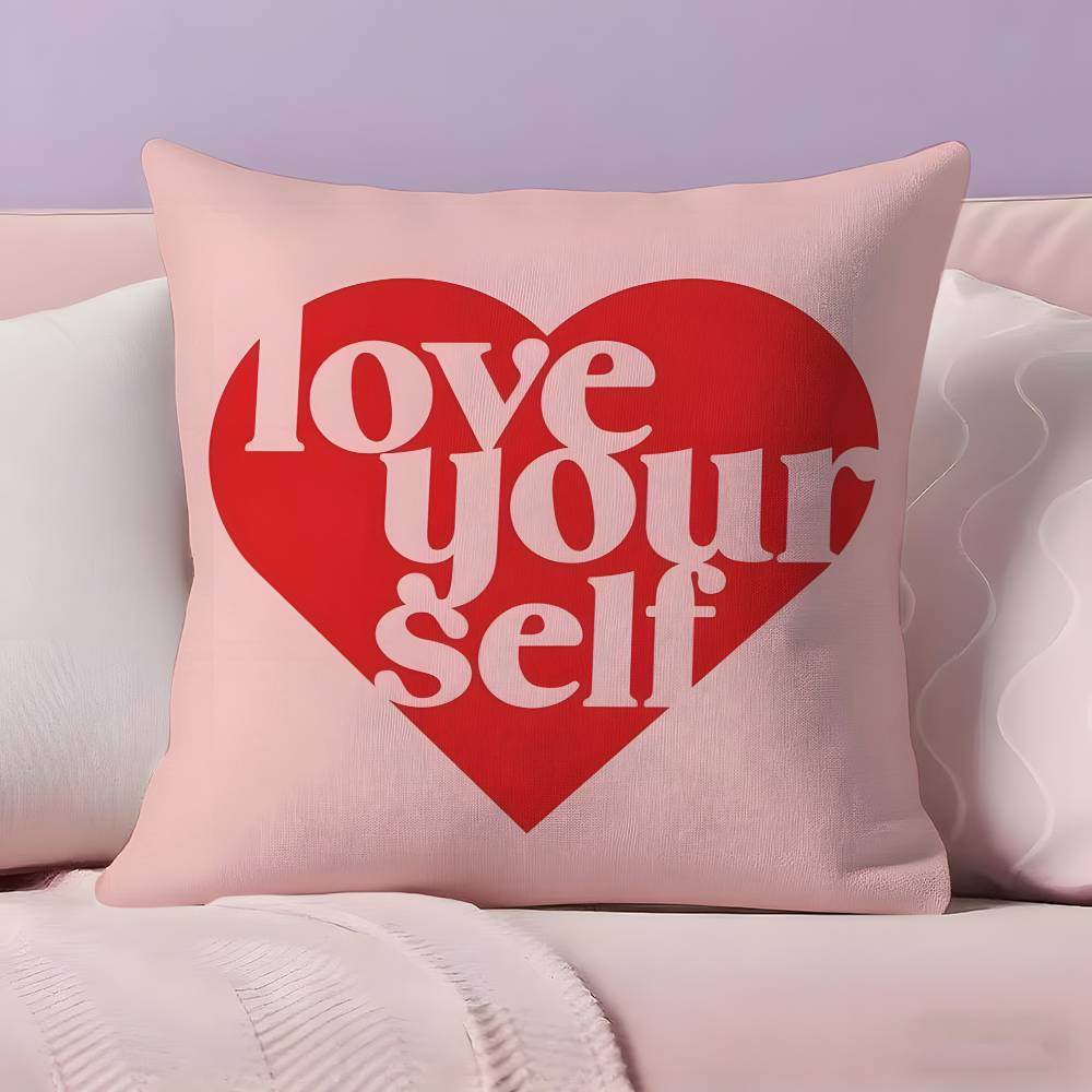 Love Yourself Love Life Pillow Case Pillowcase Ultra Soft Skin Friendly Fabric Cloud Like Comfort & Concealed Zipper