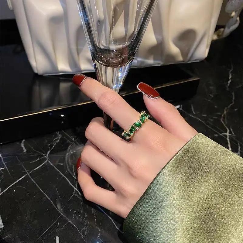 Anime Game Genshin Impact Alhaitham Cosplay Ring Al Haitham Unisex Luxury Adjusatble Green Gem Rings Party Jewelry Accessories