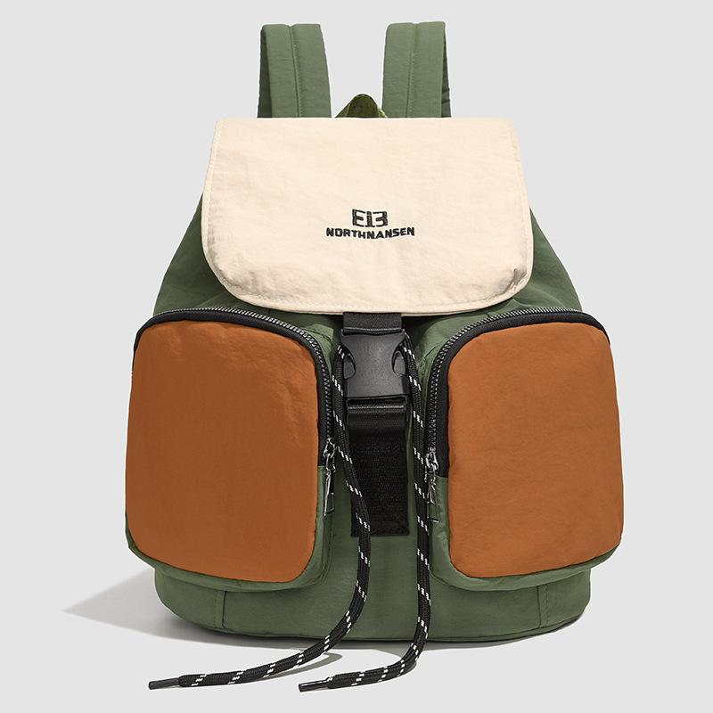 Color Block Student Schoolbag Men's Backpack Women's Large Capacity Multi-Pocket Backpack