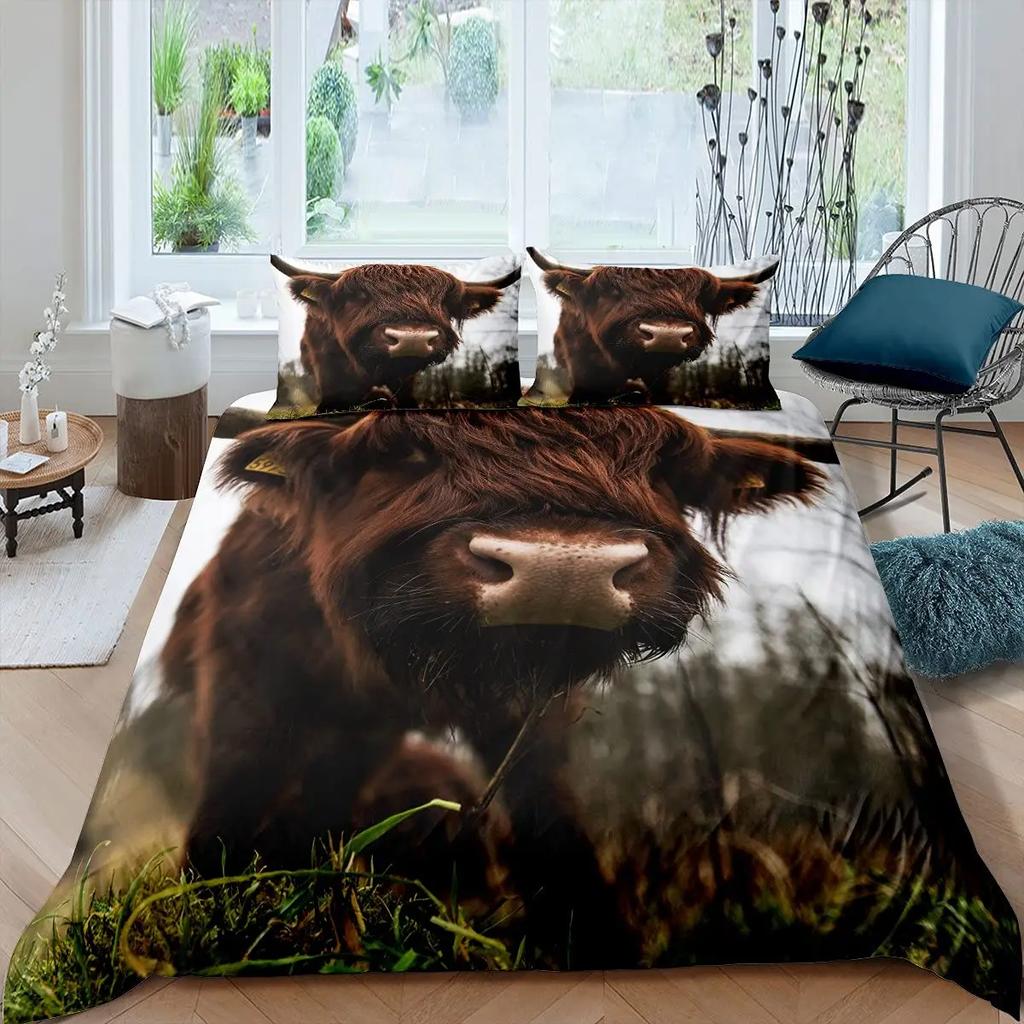 Ovečka Povlak na přikrývku King Queen Size Lovely Farm Animals Povlečení pro děti Teens Dospělí Bílá koza 2/3ks Povlak na polštář Povlak na přikrývku