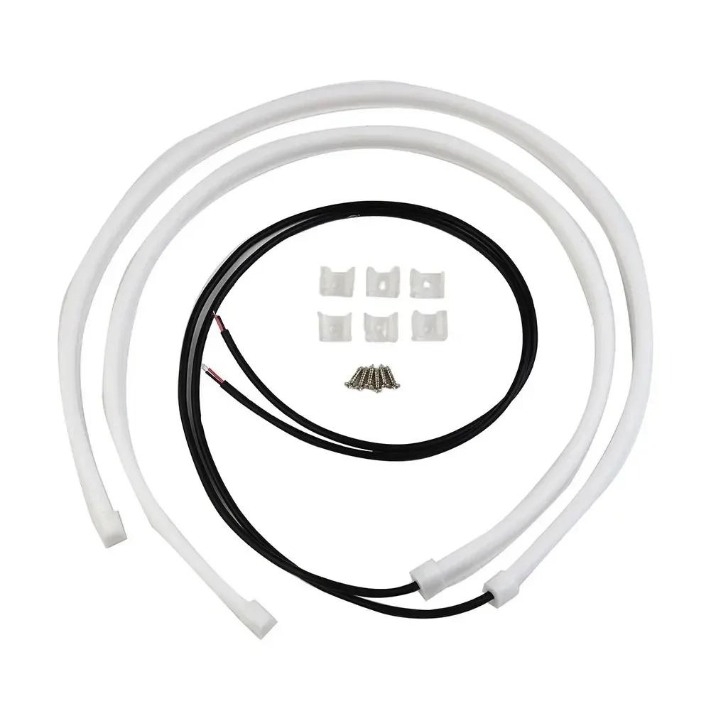 2 PCS DRL Car Flexible LED Daytime Running Lights Turn Signal Lamp Headlight Waterproof 60cm White 6000K DC 12V