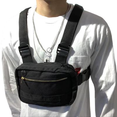 Homens hip-hop saco de peito ao ar livre oxford tático streetwear colete sacos de equipamento de peito feminino funcional pacote de utilitário de peito