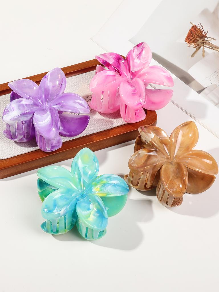 Klamry do włosów w kwiaty 4 szt. Duże urocze klamry szczękowe dla kobiet dziewcząt do grubych włosów Duże klamry stokrotki Antypoślizgowe Mocno trzymające 4 kolory