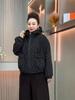 Stylish Floral Print Corduroy Hooded Coat with Velvet Lining and Large Pockets for Middle-Aged and Elderly Women