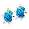 2Pcs Wrist Flower with Star Bell Decor Cheerleading Cheer Elastic Band Bracelet Holiday Celebration Metallic Sparkling Wrist Accessory