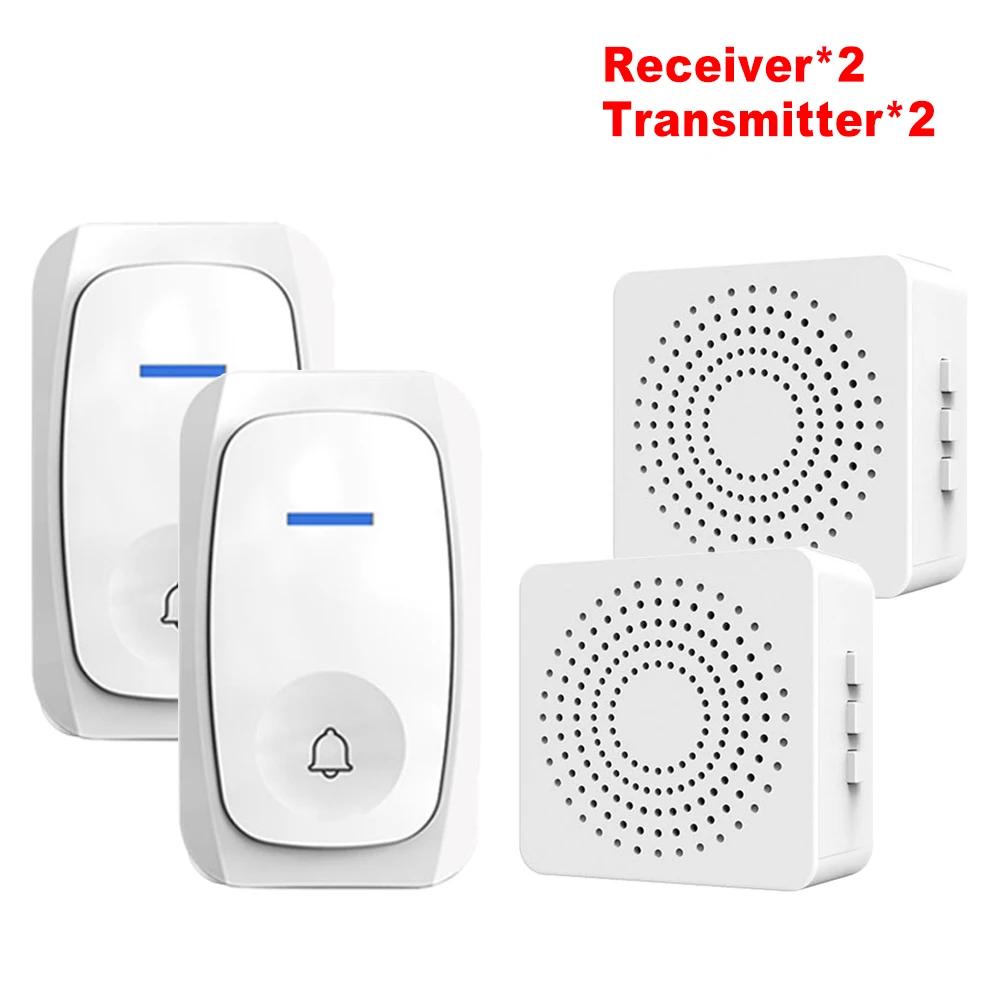 USB Wireless Doorbell Waterproof Welcome Chime Home Door Bell Intelligent Three-speed Volume 38 Songs Smart Melodies Alarm