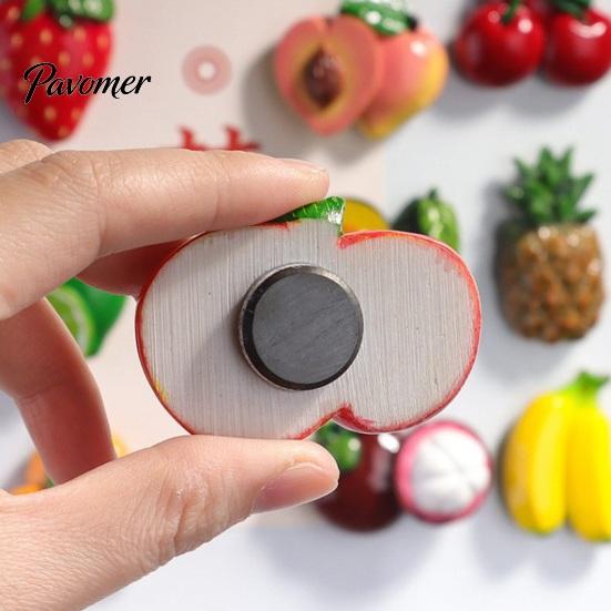 Miniature Fruit Magnets 3D Simulated Refrigerator Magnet, Resin Shape Fridge Kitchen Magnetic Decoration Theme for Office Whiteboard Cabinet Ornaments