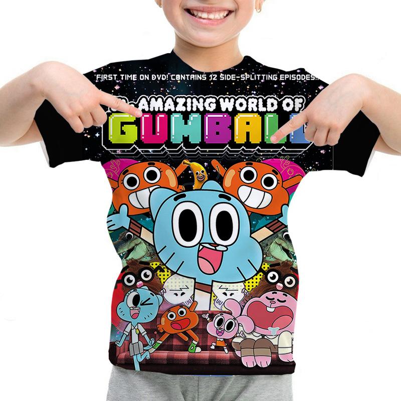 The Amazing World of Gumball Cartoon Cute Kids T Shirt Girls Summer Tops Baby Boys Clothes Children Short Sleeve O-Neck T-Shirts